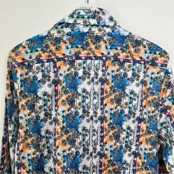 Robert Graham Tailored Fit Button Down Shirt Multi Color Long Sleeve